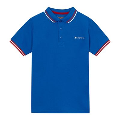 Boys' blue pique polo shirt